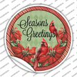 Seasons Greetings Cardinal Novelty Circle Sticker Decal