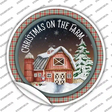 Christmas on the Farm Novelty Circle Sticker Decal