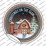 Christmas on the Farm Novelty Circle Sticker Decal