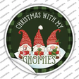Christmas with my Gnomies Novelty Circle Sticker Decal