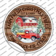 Farm Fresh Christmas Trees Red Novelty Circle Sticker Decal