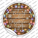 Christmas Lights Novelty Circle Sticker Decal