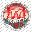 Happy Holidays Gnomes Novelty Circle Sticker Decal