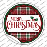 Merry Christmas Red and Green Novelty Circle Sticker Decal