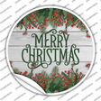Merry Christmas Green Novelty Circle Sticker Decal