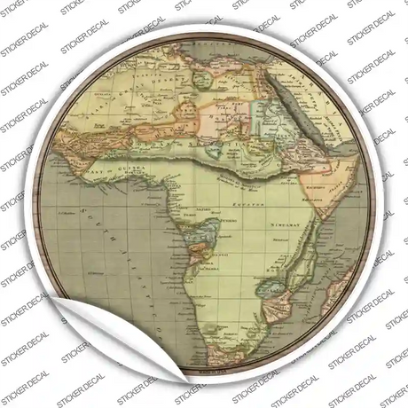 Africa Map Novelty Circle Sticker Decal