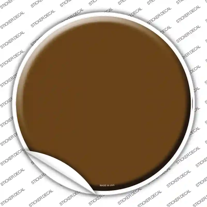 Brown Novelty Circle Sticker Decal