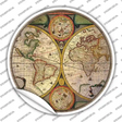 World Hemispheres Map Novelty Circle Sticker Decal