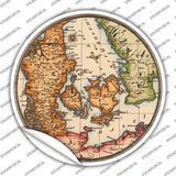 Denmark Map Novelty Circle Sticker Decal