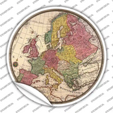 Europe Map Novelty Circle Sticker Decal