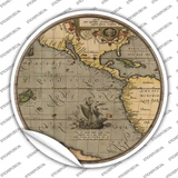 Pacific Ocean Map Novelty Circle Sticker Decal