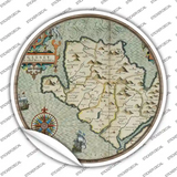 Isle of Anglesey Map Novelty Circle Sticker Decal