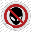 No Aliens Novelty Circle Sticker Decal