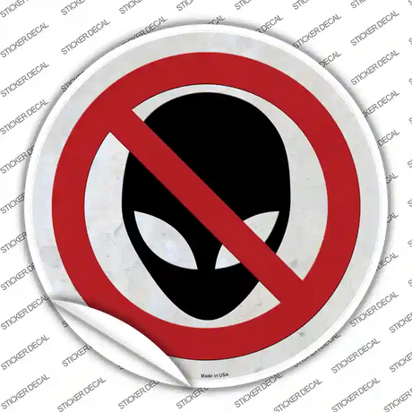 No Aliens Novelty Circle Sticker Decal