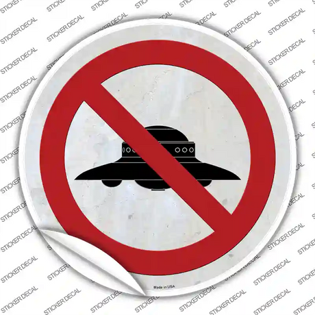 No UFOs Novelty Circle Sticker Decal
