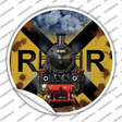 Railroad Crossing Train Novelty Circle Sticker Decal