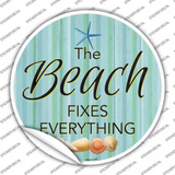 Beach Fixes Everything Novelty Circle Sticker Decal