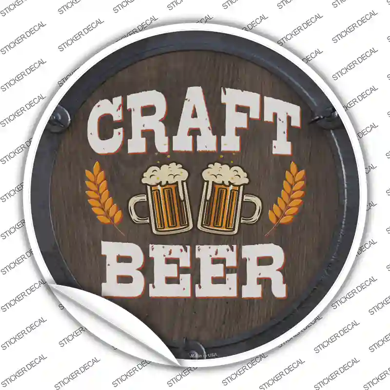 Craft Beer Novelty Circle Sticker Decal