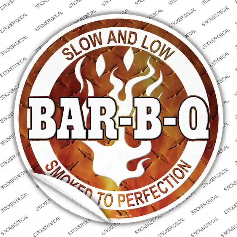 Slow And Low BBQ Novelty Circle Sticker Decal