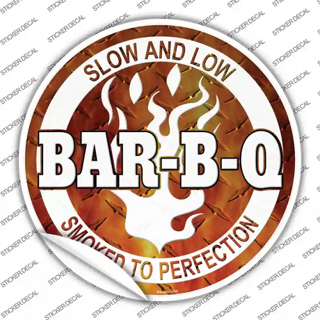 Slow And Low BBQ Novelty Circle Sticker Decal