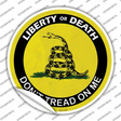 Liberty Or Death Gadsden Novelty Circle Sticker Decal