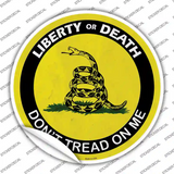 Liberty Or Death Gadsden Novelty Circle Sticker Decal