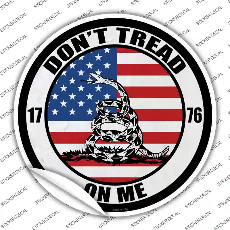 1776 US Flag Gadsden Novelty Circle Sticker Decal