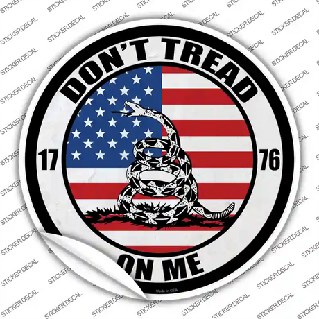 1776 US Flag Gadsden Novelty Circle Sticker Decal