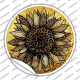 Western Sunflower Novelty Circle Sticker Decal