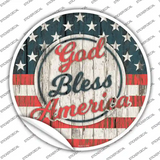 God Bless America Script Novelty Circle Sticker Decal