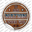 One Nation Wood Novelty Circle Sticker Decal