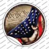 Constitution American Flag Novelty Circle Sticker Decal
