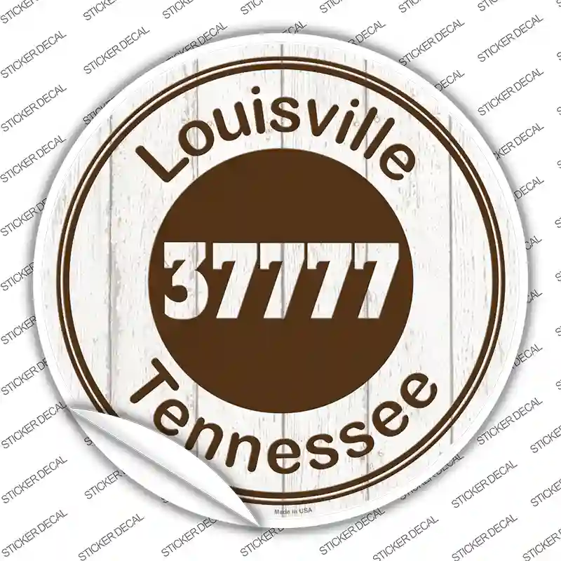 Louisville TN 37777 Brown Novelty Circle Sticker Decal