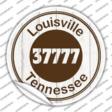 Louisville TN 37777 Brown Novelty Circle Sticker Decal