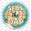 Seas The Day Novelty Circle Sticker Decal
