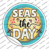 Seas The Day Novelty Circle Sticker Decal