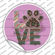 Love Paw Print Novelty Circle Sticker Decal