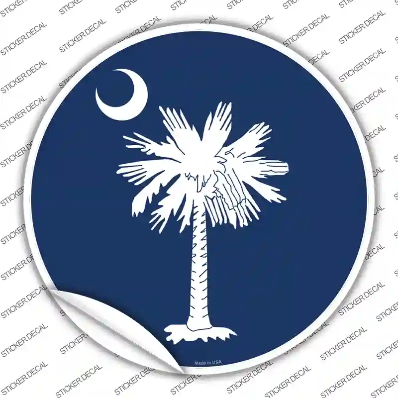 South Carolina Flag Novelty Circle Sticker Decal