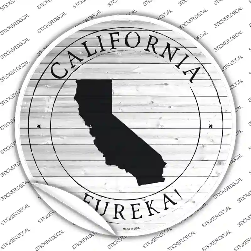 California Eureka Novelty Circle Sticker Decal