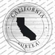 California Eureka Novelty Circle Sticker Decal