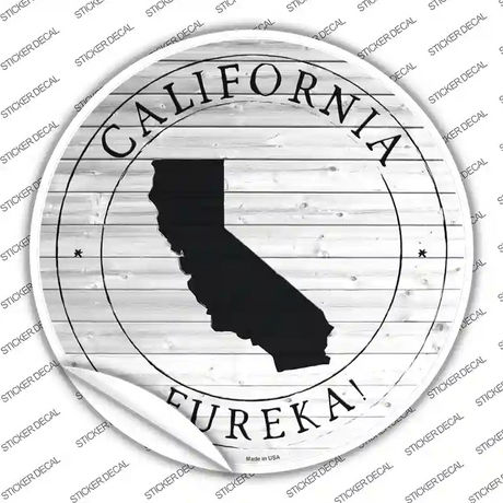 California Eureka Novelty Circle Sticker Decal