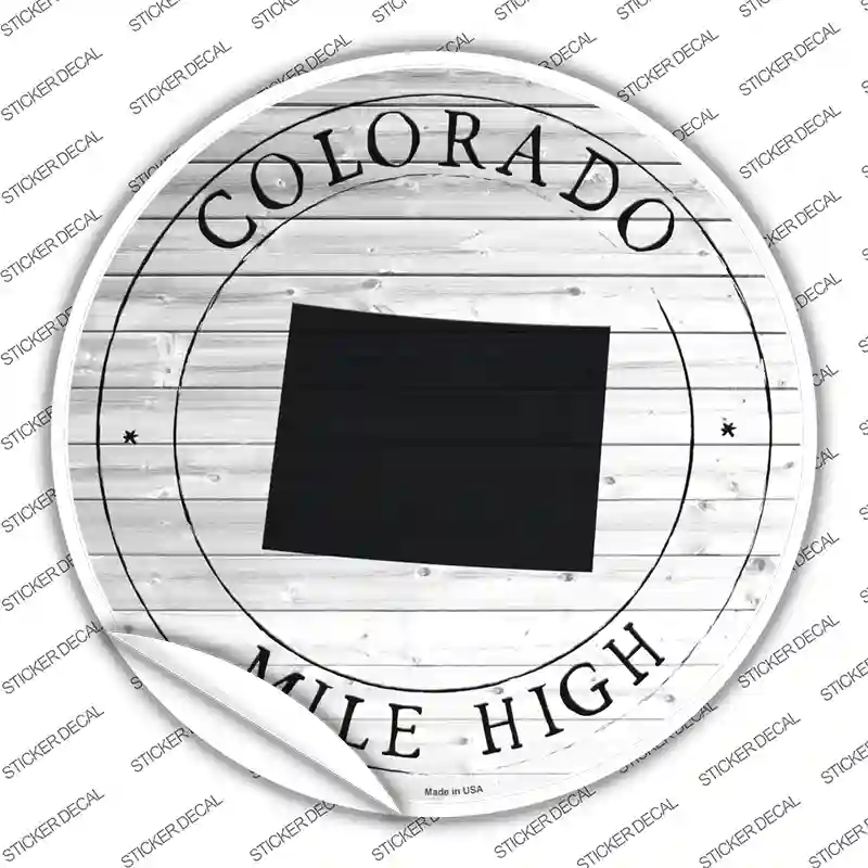 Colorado Mile High Novelty Circle Sticker Decal