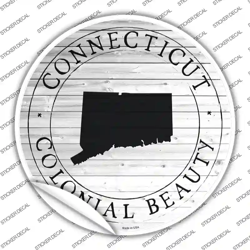 Connecticut Colonial Beauty Novelty Circle Sticker Decal