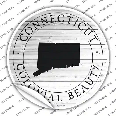Connecticut Colonial Beauty Novelty Circle Sticker Decal
