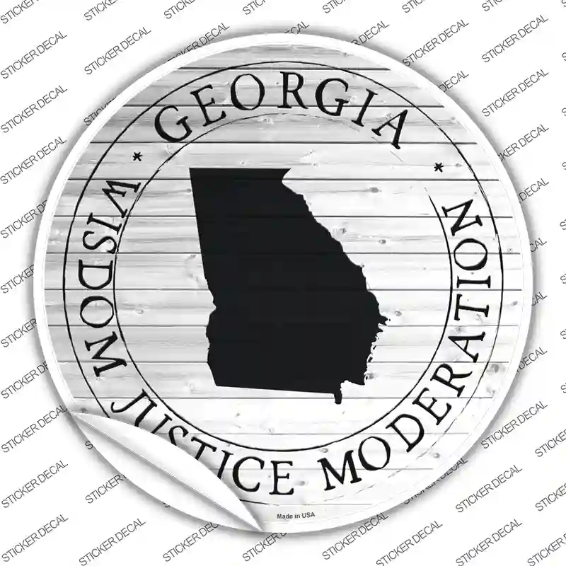 Georgia Wisdom Justice Moderation Novelty Circle Sticker Decal