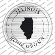 Illinois Home Grown Novelty Circle Sticker Decal