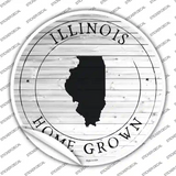 Illinois Home Grown Novelty Circle Sticker Decal
