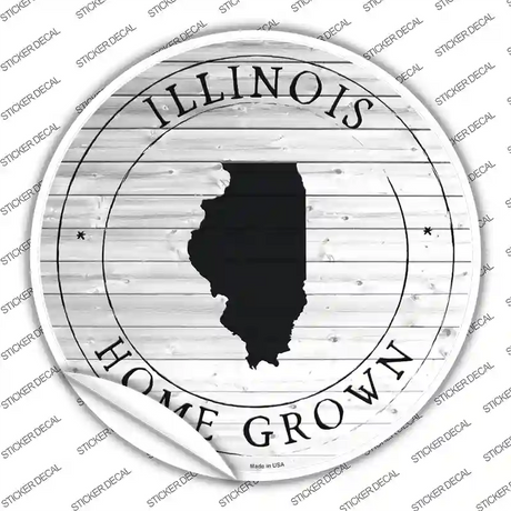 Illinois Home Grown Novelty Circle Sticker Decal