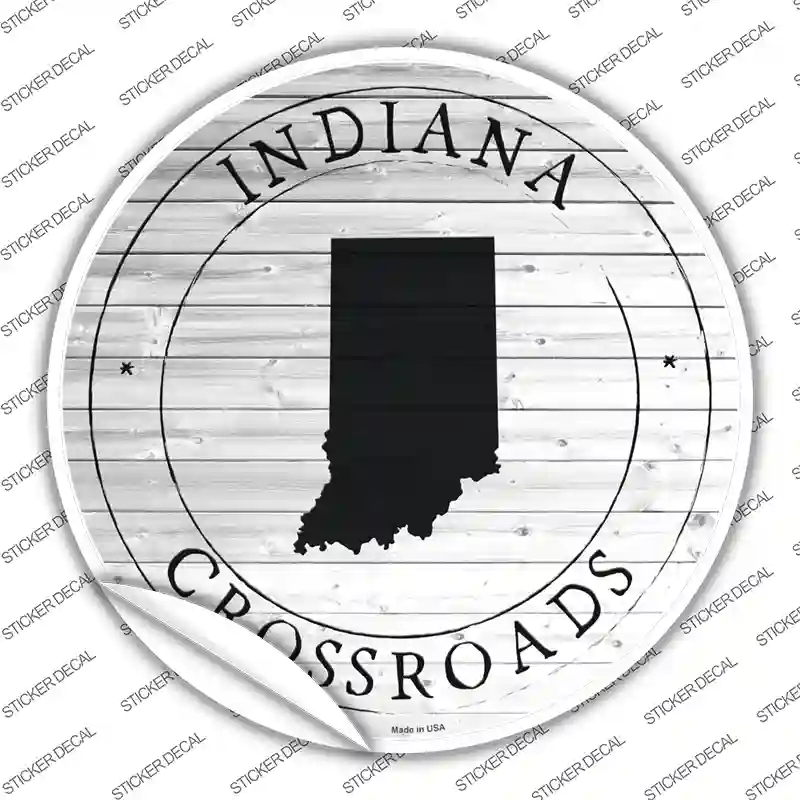 Indiana Crossroads Novelty Circle Sticker Decal