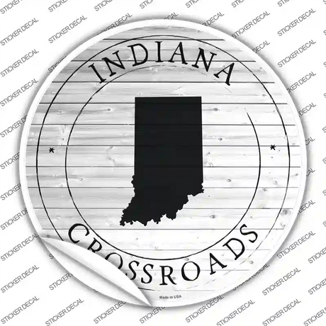 Indiana Crossroads Novelty Circle Sticker Decal